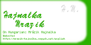 hajnalka mrazik business card